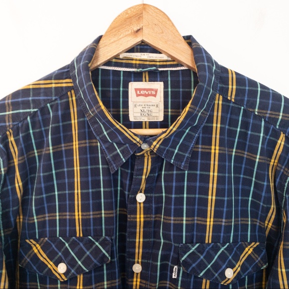 Levi’s Men Size XL Shirt Slim Fit Plaid - Picture 13 of 13